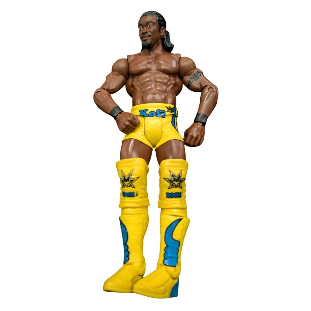 Mattel WWE Kofi Kingston Action Figure Unisex 7" Yellow Blue Gear Good